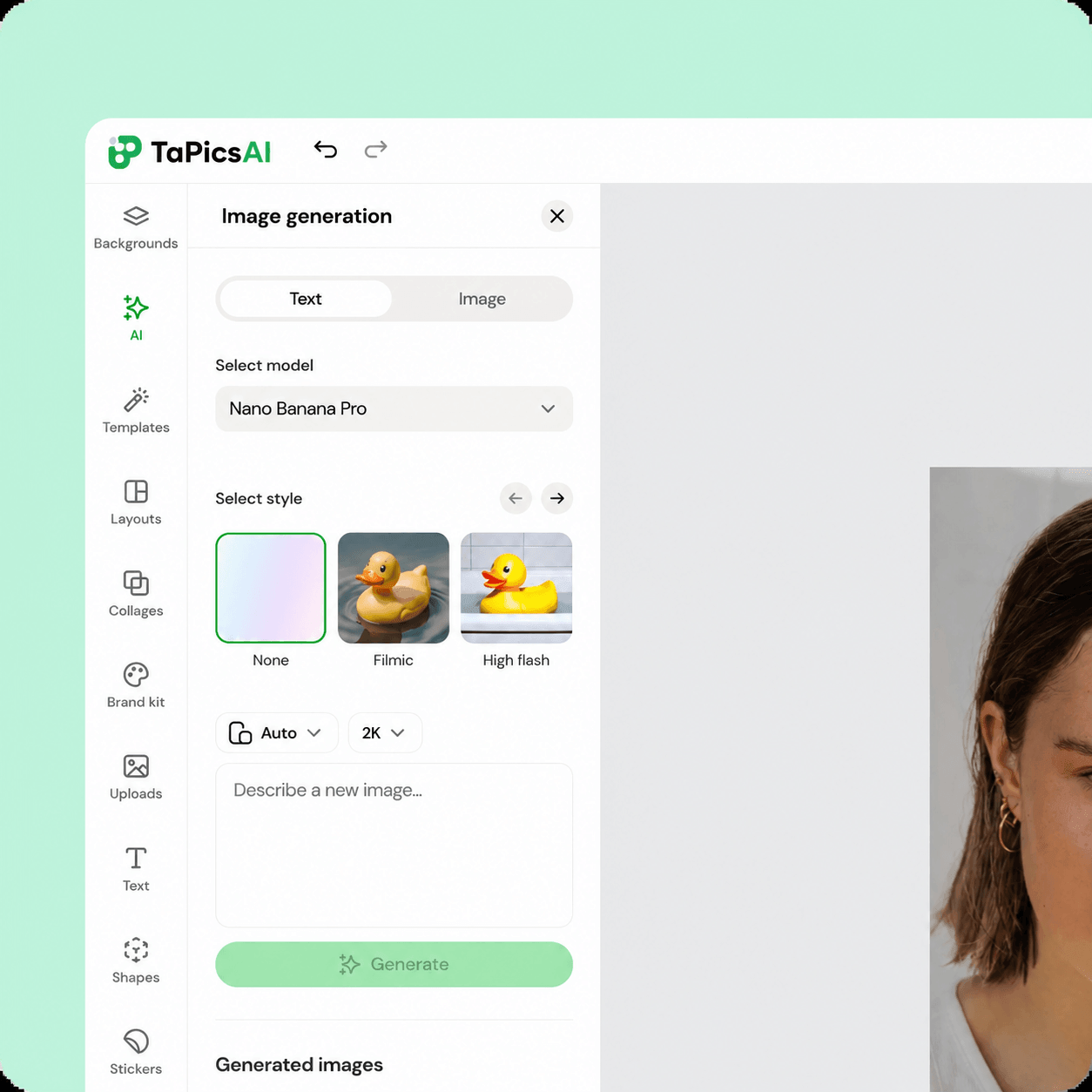 Transform photos with our AI image generator